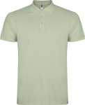 Polo homme en coton en tricot piqué à manches courtes 200 g/m² Roly couleur vert doux