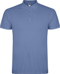 Polo homme en coton en tricot piqué à manches courtes 200 g/m² Roly couleur bleu riviera