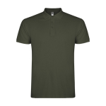 Polo homme en coton en tricot piqué à manches courtes 200 g/m² Roly couleur vert foncé