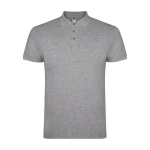Polo homme en coton en tricot piqué à manches courtes 200 g/m² Roly couleur gris clair chiné