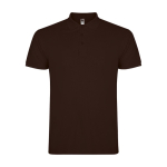 Polo homme en coton en tricot piqué à manches courtes 200 g/m² Roly couleur marron foncé