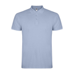 Polo homme en coton en tricot piqué à manches courtes 200 g/m² Roly couleur bleu gris
