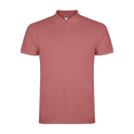 Polo homme en coton en tricot piqué à manches courtes 200 g/m² Roly couleur rouge désaturé