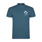 Polo homme en coton en tricot piqué à manches courtes 200 g/m² Roly vue impression sérigraphique