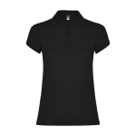 Polo personnalisé en tricot piqué 100% coton pour femme 200 g/m² Roly couleur noir