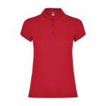 Polo personnalisé en tricot piqué 100% coton pour femme 200 g/m² Roly couleur rouge