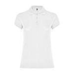 Polo personnalisé en tricot piqué 100% coton pour femme 200 g/m² Roly couleur blanc