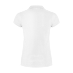 Polo personnalisé en tricot piqué 100% coton pour femme 200 g/m² Roly couleur blanc deuxième vue arrière