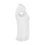 Polo personnalisé en tricot piqué 100% coton pour femme 200 g/m² Roly couleur blanc deuxième vue latérale