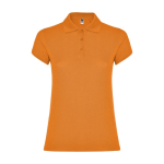 Polo personnalisé en tricot piqué 100% coton pour femme 200 g/m² Roly couleur orange