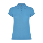 Polo personnalisé en tricot piqué 100% coton pour femme 200 g/m² Roly couleur turquoise