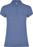 Polo personnalisé en tricot piqué 100% coton pour femme 200 g/m² Roly couleur bleu riviera