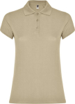 Polo personnalisé en tricot piqué 100% coton pour femme 200 g/m² Roly couleur sable