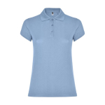 Polo personnalisé en tricot piqué 100% coton pour femme 200 g/m² Roly couleur bleu ciel