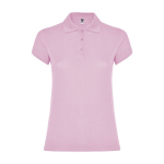 Polo personnalisé en tricot piqué 100% coton pour femme 200 g/m² Roly couleur rose clair 