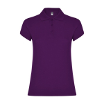 Polo personnalisé en tricot piqué 100% coton pour femme 200 g/m² Roly couleur mauve