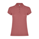 Polo personnalisé en tricot piqué 100% coton pour femme 200 g/m² Roly couleur rouge désaturé