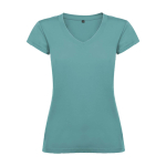 T-shirt pour entreprise en tricot 100% coton pour femme 155 g/m² Roly couleur bleu lagon
