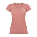 T-shirt pour entreprise en tricot 100% coton pour femme 155 g/m² Roly vue impression sérigraphique
