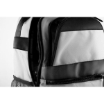 Sac à dos matelassé en RPET pour ordinateur et bande pour valise 15'' couleur gris vue détail 4