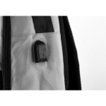 Sac à dos matelassé en RPET pour ordinateur et bande pour valise 15'' couleur gris vue détail 3