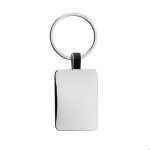 Porte-clés rectangulaire en alliage de zinc recyclé couleur argenté