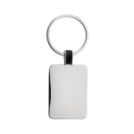Porte-clés rectangulaire en alliage de zinc recyclé couleur argenté troisième vue