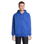 Sweat à capuche en coton et polyester SOL'S Carter 280 g/m² couleur bleu roi troisième vue photographique