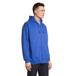 Sweat à capuche en coton et polyester SOL'S Carter 280 g/m² couleur bleu roi troisième vue photographique