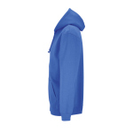 Sweat à capuche en coton et polyester SOL'S Carter 280 g/m² couleur bleu roi vue latérale