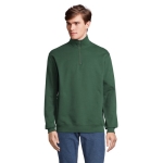 Sweat coton/polyester à fermeture 1/4 SOL'S Conrad 280 g/m² couleur vert foncé vue photographique