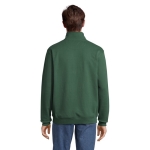 Sweat coton/polyester à fermeture 1/4 SOL'S Conrad 280 g/m² couleur vert foncé deuxième vue photographique