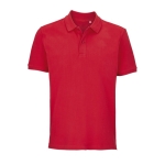 Polo unisexe en 100% coton bio, boutons, SOL'S Pegase 210 g/m² couleur rouge