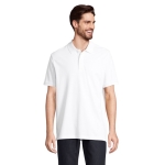Polo unisexe en 100% coton bio, boutons, SOL'S Pegase 210 g/m² couleur blanc vue photographique