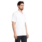 Polo unisexe en 100% coton bio, boutons, SOL'S Pegase 210 g/m² couleur blanc troisième vue photographique
