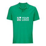 Polo unisexe en 100% coton bio, boutons, SOL'S Pegase 210 g/m² couleur vert vue avec zone d'impression
