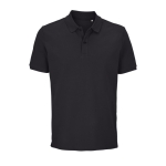 Polo unisexe en 100% coton bio, boutons, SOL'S Pegase 210 g/m² couleur gris foncé quatrième vue