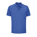 Polo unisexe en 100% coton bio, boutons, SOL'S Pegase 210 g/m² couleur bleu roi troisième vue