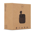 Écouteurs sans fil ergonomiques dans un étui personnalisable couleur noir neuvième vue