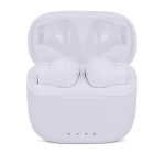 Écouteurs sans fil ergonomiques dans un étui personnalisable couleur blanc deuxième vue