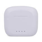 Écouteurs sans fil ergonomiques dans un étui personnalisable couleur blanc troisième vue