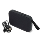 Enceinte bluetooth noire portable de forme rectangulaire couleur noir deuxième vue