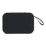 Enceinte bluetooth noire portable de forme rectangulaire couleur noir troisième vue