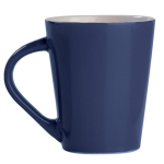 Tasse céramique couleurs à poignée triangulaire fabriquée en UE 270ml couleur bleu foncé deuxième vue