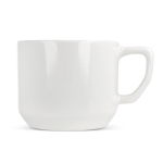 Tasse céramique blanche avec une poignée rectangulaire compacte 250ml couleur blanc deuxième vue
