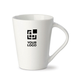 Tasse porcelaine blanche à poignée triangulaire fabriquée en UE 270ml vue principale