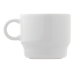 Tasse à café empilable à soucoupe rectangulaire fabriquée en UE 180ml couleur blanc quatrière vue
