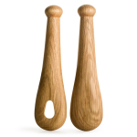 Ensemble de 2 ustensiles en chêne pour servir la salade couleur bois