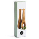 Ensemble de 2 ustensiles en chêne pour servir la salade couleur bois deuxième vue