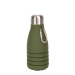 Bouteille en silicone sans BPA pliable avec mousqueton 550ml couleur vert deuxième vue